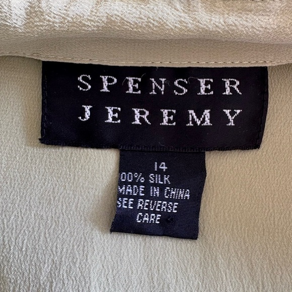 Spenser Jeremy Silk Sage Green Button-Down Shirt | Size 14 - Picture 5 of 7